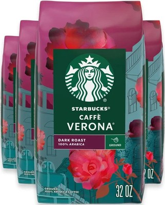 STARBUCKS Caffe VERONA Ground Dark Roast 4x32 oz. B.B 01/06/2027
