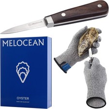 Oyster Shucking Knife and Gloves Set - Premium Oyster Knife and Shucking Glov...