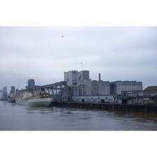 New Orleans Golden Eagle Ship Silos 1960 Kodachrome 35mm Color Slide Vintage