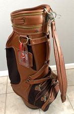 DAIWA Coach Collection Leather Brown 6 Way Golf Cart Carry Shoulder Strap Bag