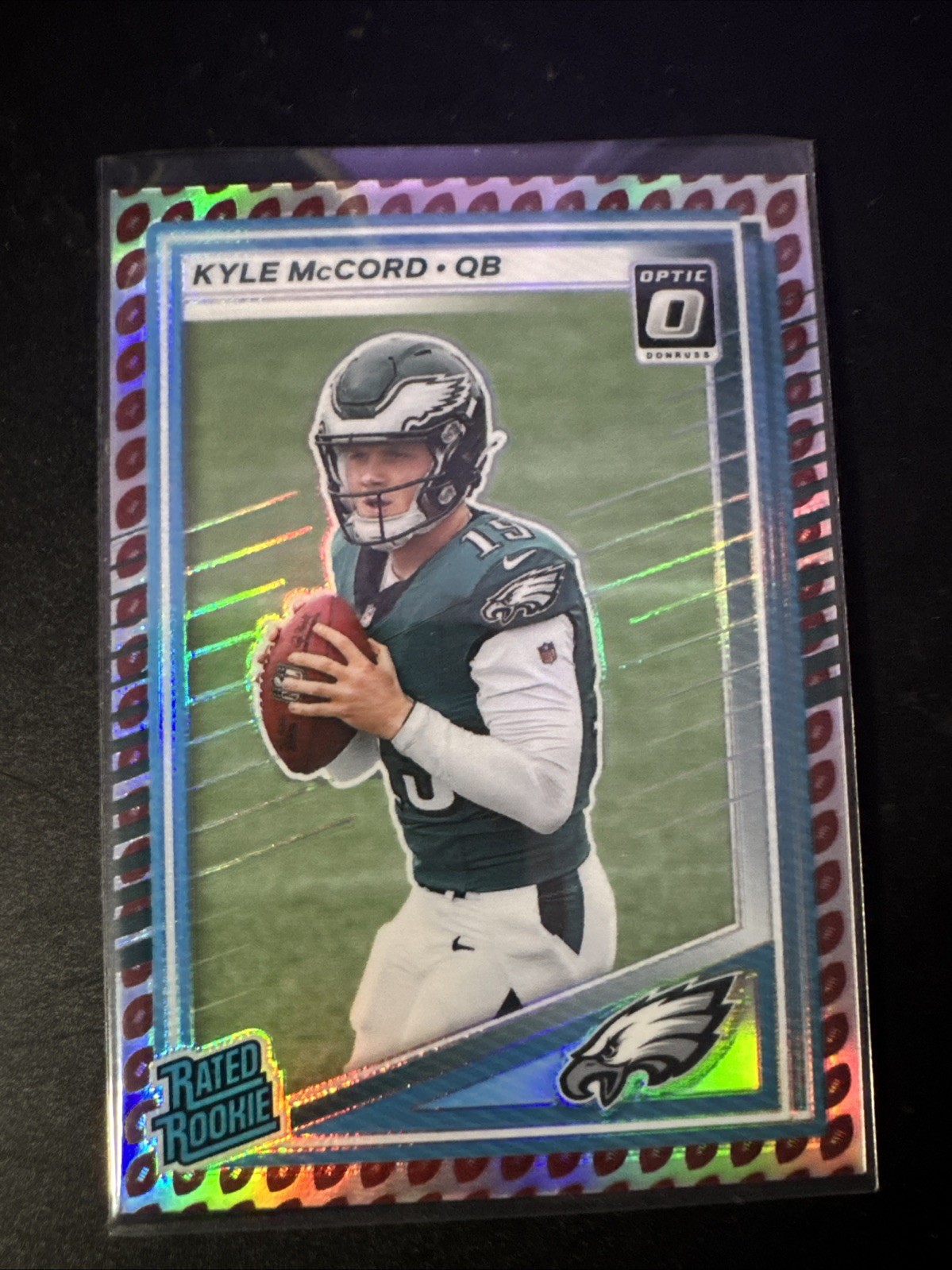 2025 Donruss Rated Rookie Kyle McCord #325 Optic Preview Football Emoji SSP RC