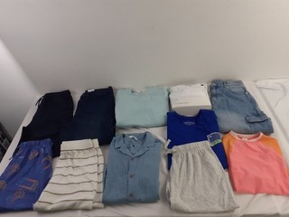 M&S Boy's 11pcs Bundle Shorts Tops Jeans Vests Swim Top Size 13 14 Yrs Blue New