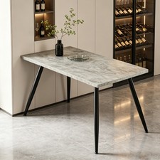 Wooden Dining Table 4-6 People 120/150CM Kitchen Tables Furniture Grey/White/OAK