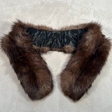 Au Renard Argente Vintage Brown Fox Fur Stole Wrap Scarf Luxury Formal 50s 60s