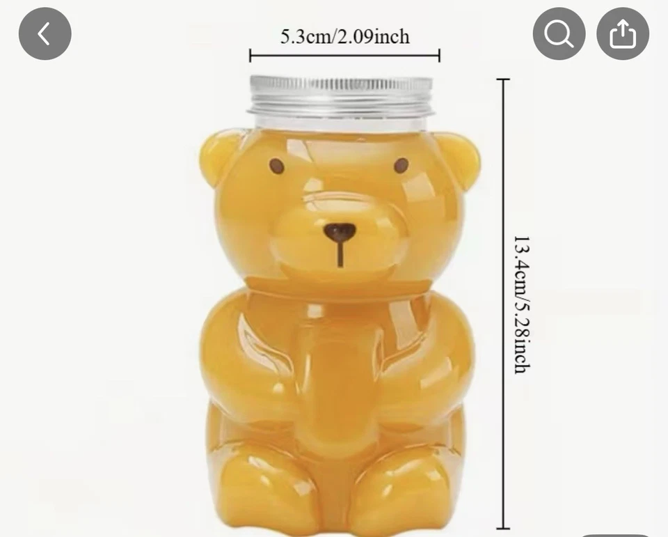 2 paquetes de botella de agua de oso de peluche de plástico sin pajita Foto 4 de 4