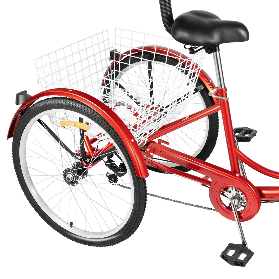 24 Zoll 3-Rad-Fahrräder für Erwachsene mit Getränkehalter und LED Lichtquelle - Bild 4 von 4