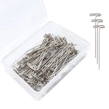 T-Pins 100 Pack - 1.5 inch Multi-Use T-Pins for Knitting, Wigs, Sewing & Offi...