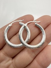 mexico 925 sterling silver Plain hoop earrings