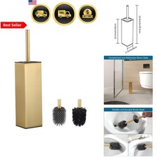 Toilet Brush and Holder Set Brushed Gold Freestanding Bathroom Cleaning