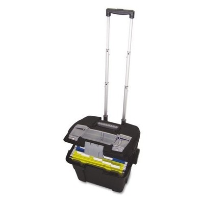Storex 61507U01C File Cart Black/Gray Telescoping Handle 45 lb