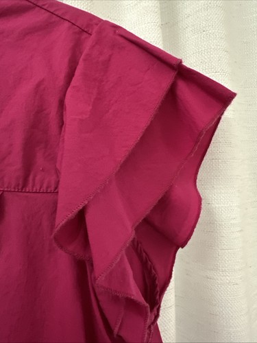 maeve by Anthropologie top senza maniche a strati 1x rosa scuro collo arricciato - Foto 4 di 11