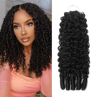 Human Crochet Hair Pre Looped 60g Burmese Curly Feather  display picture 1