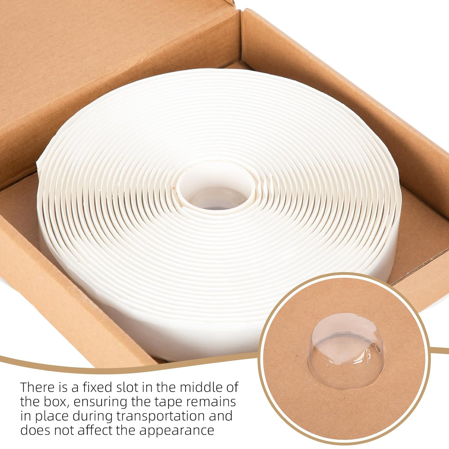 Butyl Tape White 1.6” X 30 Ft 2 Pack None Hardening Premium Butyl Caulk Tape for