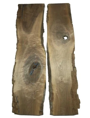 2x Walnussholz Nussbaumholz 129x24-36cm x 18mm #F5 - Bild 1 von 4