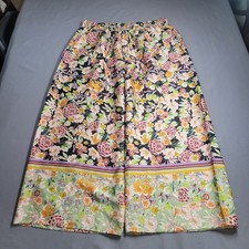 Zara Women's Floral Print Lightweight Wide Leg Pants Drawstring Size XL