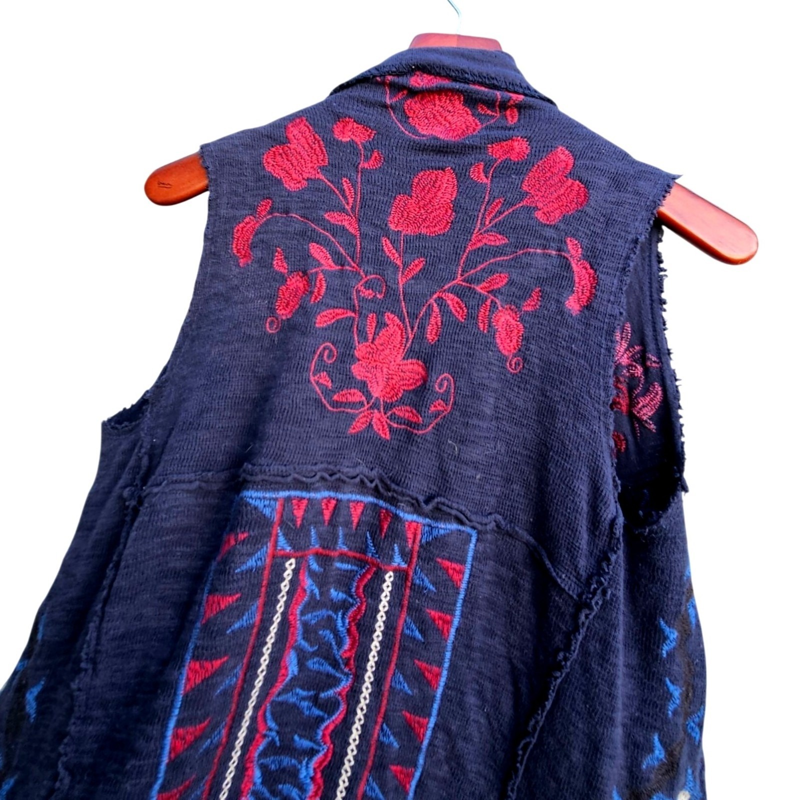 Soft Surroundings Embroidered Patchwork Boho Drap… - image 10