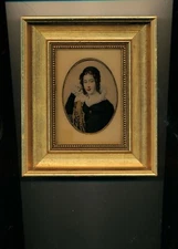 Framed Hand Painted on Glass Portrait of Lady Caterfield  C&A Richards Boston MA