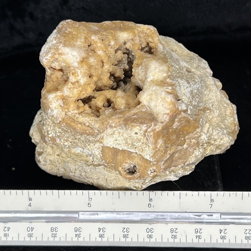 3-1/3” Yellow Chalcedony coated Cubic Crystal Quartz Cluster Natural Geode - Picture 5 of 9
