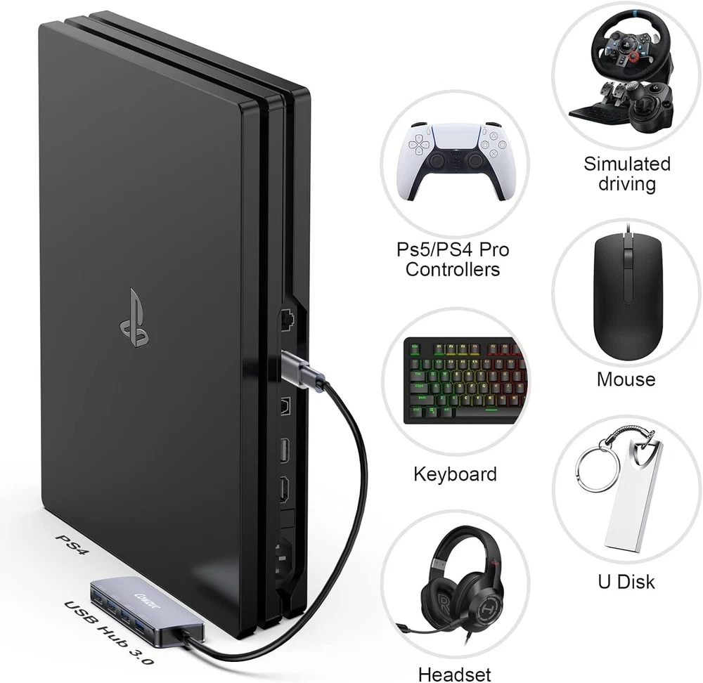 USB C Hub 4 Ports 3.0, USB C to USB Hub, 4Ports 3.0 USB Adapter Docking Station
