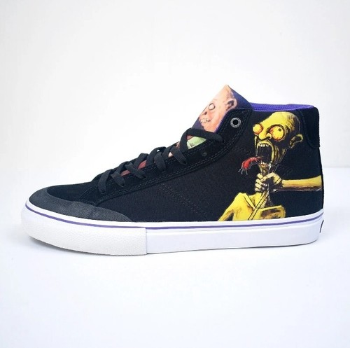 Emerica x Dinosaur Jr Omen Hi Sneakers, Sz 8, Black Skateboard Sk8 Shoes Hi Top - Picture 3 of 7