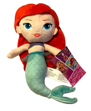 Disney Princess ARIEL The Little Mermaid Small 10" Plush Doll w/ Fabric Hair NWT