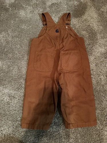 NWOT Carhartt Boys 9 Month Bib Overalls Tan RN 13706 - Picture 5 of 6