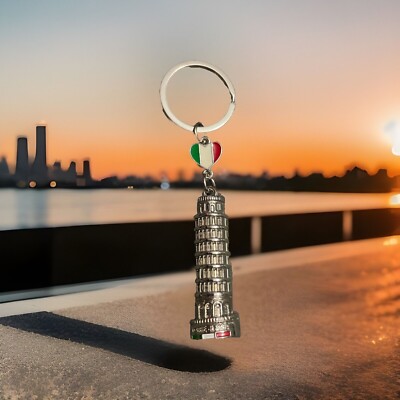 Leaning Tower Of Pisa Keychain Key Ring Italy Metal Travel Torre Di Pisa