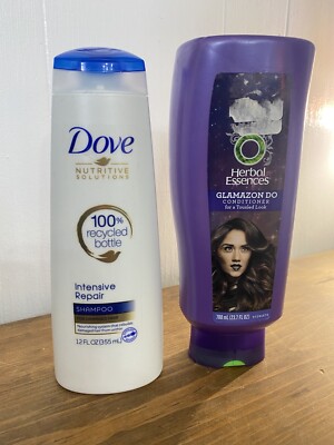 Dove Intensive Repair Shampoo & Herbal Essences Glamazonditioner Hair Care Lot
