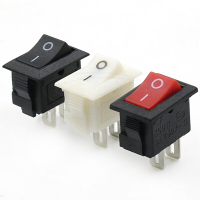 Lot De 10 Mini Interrupteurs à Bascule ON/OFF - Encastrable Snap-in - Pour Bateau, Auto, Appareils Ménagers - Noir - 6