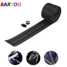 3.5m Retractable Nylon Safety Strap Car Seat Belt Webbing Polyester Lap Black