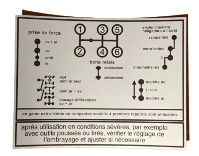 Unimog Shifting Diagram -Schéma de circuit- 421 403 406 416 Large Transmission