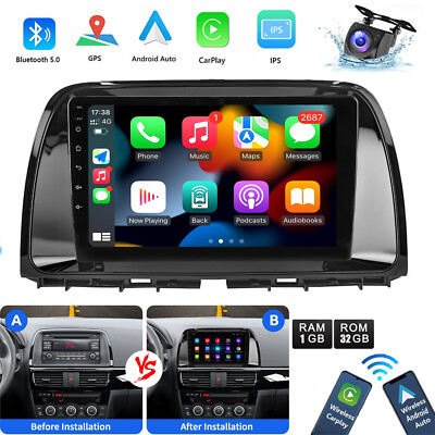 For Mazda CX-5 CX5 2012-2017 9'' Car Stereo Apple Carplay Android 14 GPS with Cam