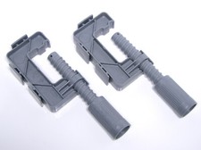 2 VTG RED LINE ERA GRAY TRACK C CLAMPS MATTEL HOT WHEELS PAIR OF GRIPS 6200-066