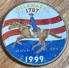 1999 Colorized DELEWARE Statehood Quarter Design on a Kennedy Half Dollar