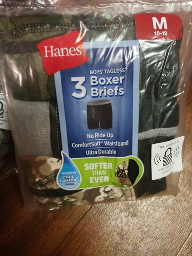 2x Hanes Boy's Camo Tagless Boxer Briefs 3pc Medium 10-12 ComfortSoft Underwear - Picture 6 of 6