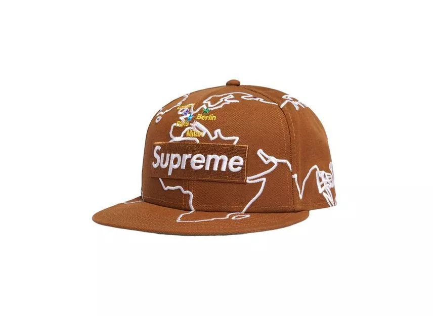 Logo boîte Supreme Worldwide nouvelle époque marron