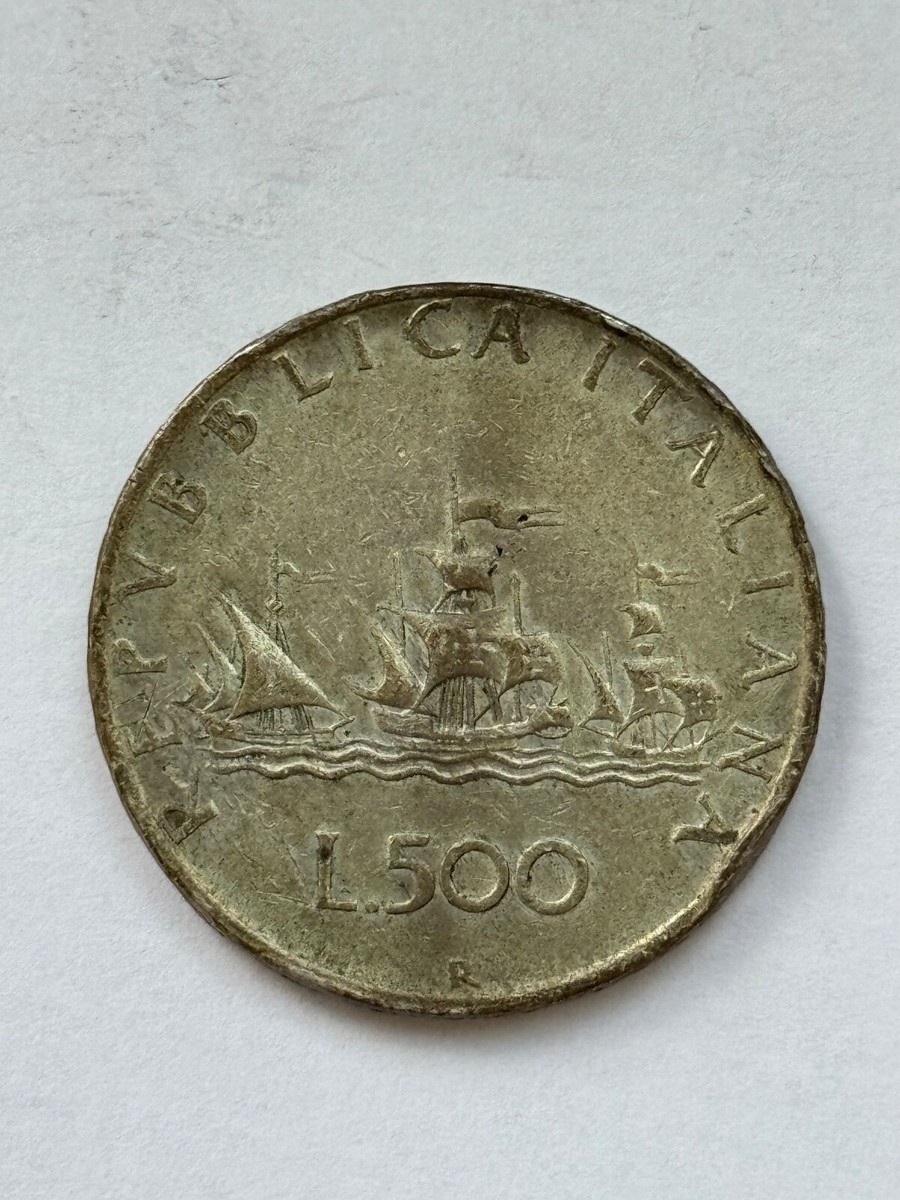 500 Lire Caravelle 1959 Argento 835/1000 rara DA COLLEZIONE