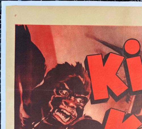 King Kong Original US One Sheet Movie Poster LINEN BACKED 1952RR VERY RARE - Picture 2 of 10