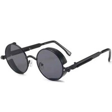 UV400 Luxury Men Women Classic Gothic Steampunk Sunglasses Round Metal Goggles