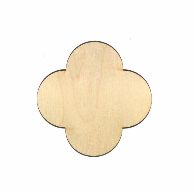 Quatrefoil Shape Unfinished Wood Shape QS4225 Crafts Lindahl Woodcrafts