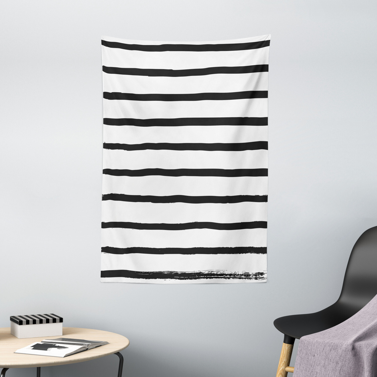 Art Tapestry Minimalist Paintbrush Print Wall Hanging Decor