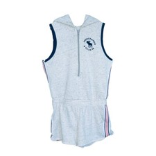 abercrombie kids Sweatshirt Romper Girls 9-10 Hoodie Half Zip Shortalls Preppy