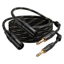 2PCS XLR to 1/4 Inch TRS Cables 25FT XLR Male to 1/4 Inch Male Mic Cable Set