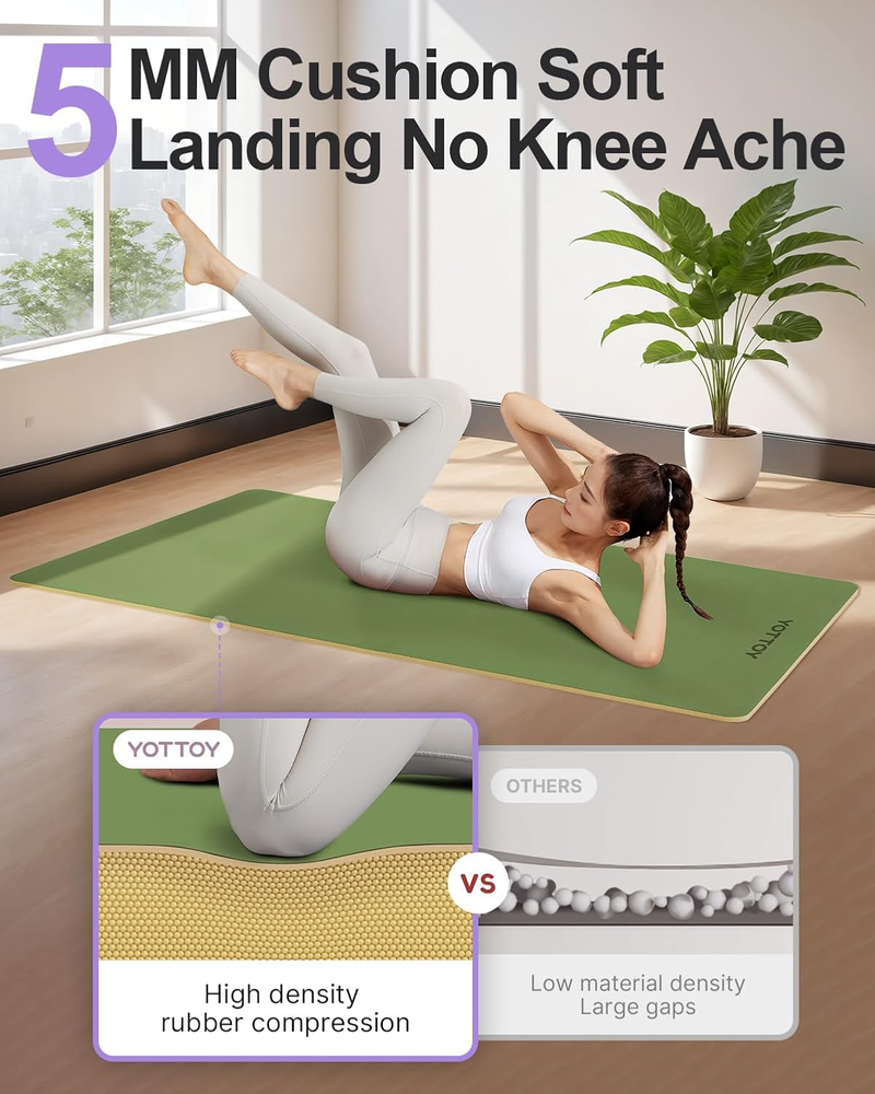 Eco-Friendly Non-Slip Hot Yoga Mat with Anti-Tear Design, Made from Natural Rubber for Enhanced Grip and Durability