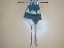 Boys Kids Small Hat Beanie Trapper Knit Green White Red