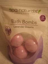 Spa Naturals Luxury Collection Bath Bombs Lavender Dreams 3 Fizzies-NEW 
