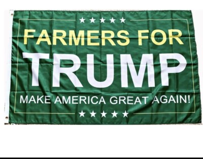 DONALD TRUMP FLAG FREE SHIP USA SELLER! Farmers For Trump Black Poster Sign 3x5'