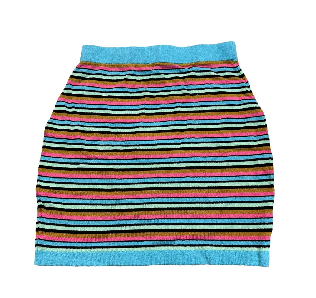 pull-on flare sweater skirt in textured stripe