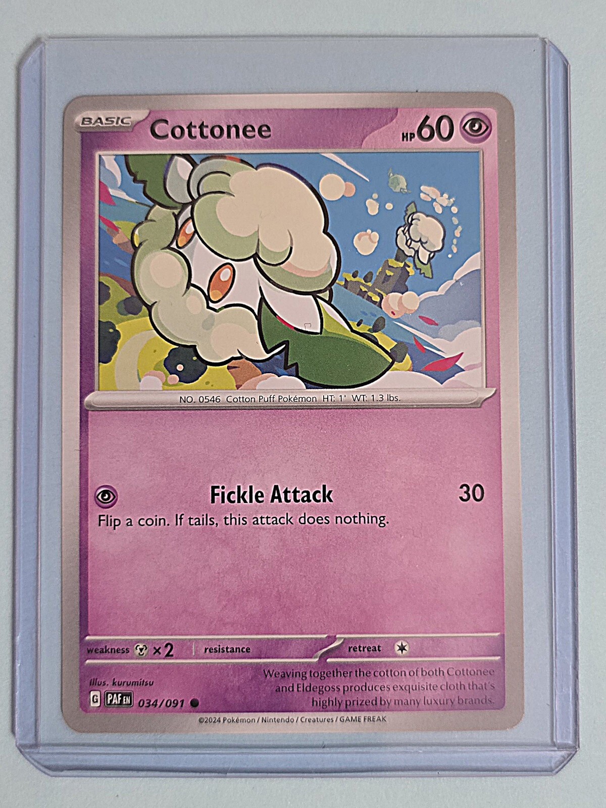 2024 Cottonee 34/91 - Paldean Fates - NM/MINT Pokémon TCG