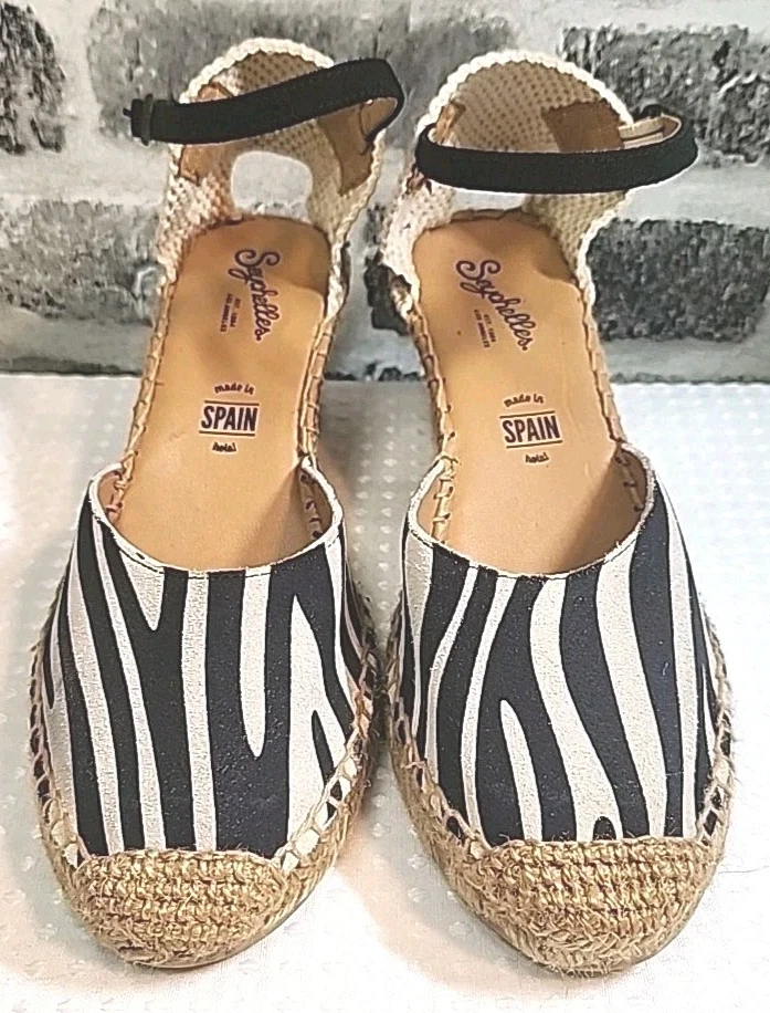 Seychelles Womens sz 9N Wedges Espadrille Sandals Animal Print Closed Toe Jute - Image 2 of 4